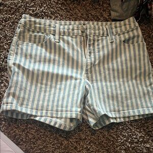Universal Thread Blue and White Striped Jean Shorts